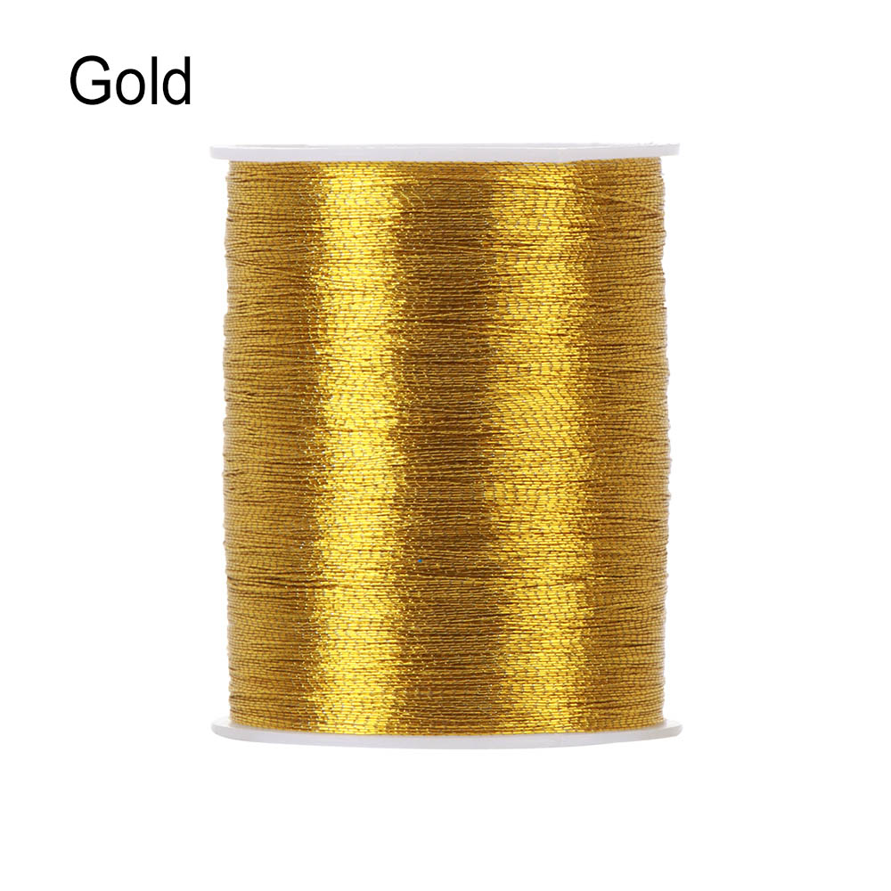 Carrete de hilo de bordar para máquina de coser, suministros de costura hechos a mano, accesorios, oro y plata, 1/2 rollos: gold
