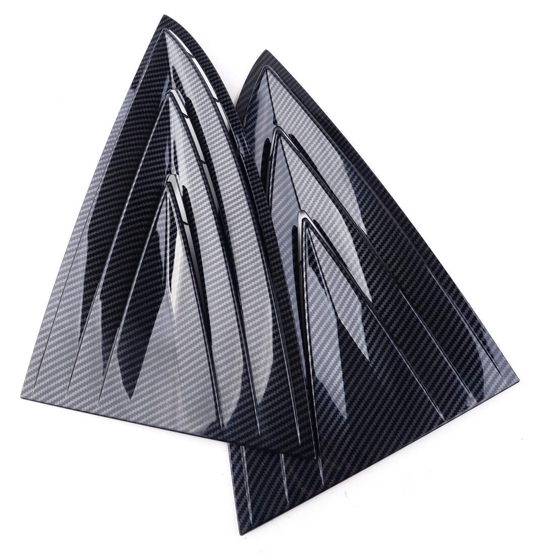 2 Stuks Achter Venster Louvre Shutter Cover Trim Frame Black Carbon Fiber Textuur Plastic Fit Voor Tesla Model 3