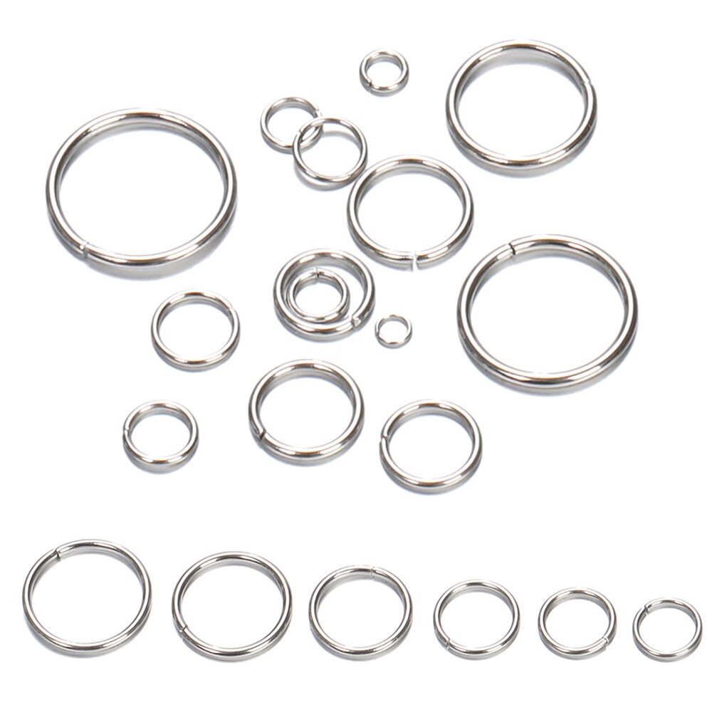 200 sztuk 100 sztuk ze stali nierdzewnej Jump pierścień 3-15mm pozłacane dzielone pierścienie do tworzenia biżuterii złącza łańcuchowe DIY akcesoria
