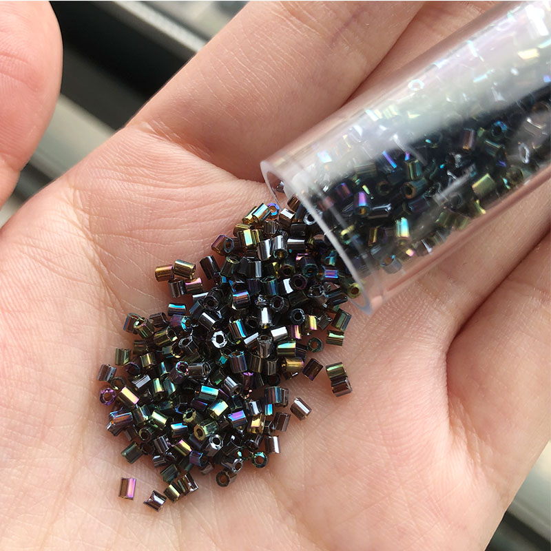 1100 pièces 2mm AB couleur perles Tube forme verre perle perles de rocaille pour la fabrication de bijoux perles d'espacement en vrac bracelet à bricoler soi-même collier