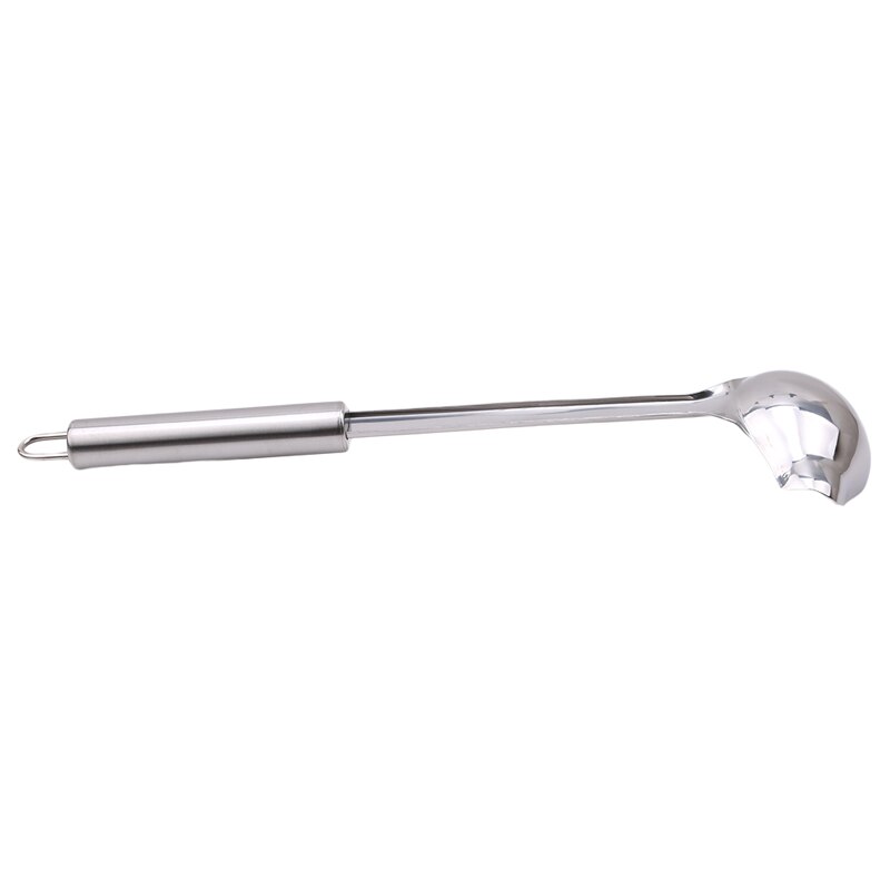 1pc rostfritt stål anka munformad lång sked hängande handtag gryta sopp slev sked servis skopa lång skaft skopa