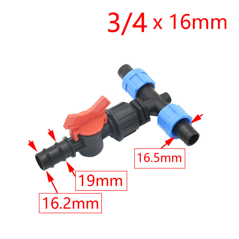 1pc 16mm 5/8'' Irrigation Drip Tape Connectors Tee Garden Tap Threaded Lock Hose Splitter 1/2 3/4 Thread 2/3-Way Tube Joints: K
