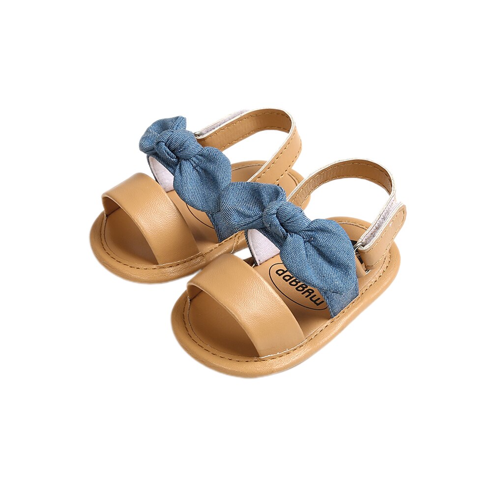 Baby Sommer Sandalen Neugeborenen freundlicher Mädchen lässig Nette Bowknot Schuhe Anti-Unterhose Weiche Sohle Kausalen Erste Wanderer: Blau / 7-12 Monate