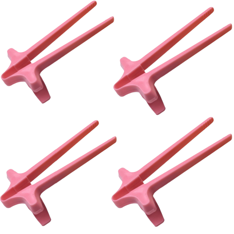 4 finger ätpinnar lata extra ätpinnar håller snacks inte smutsiga händer ätpinnar fingerring spela spel lat artefakt: Rosa