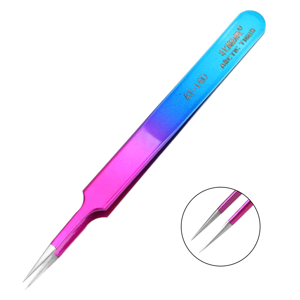 Precision Industrial Tweezers Curved Straight Tip Stainless Forceps Anti-static Curved Straight Tip