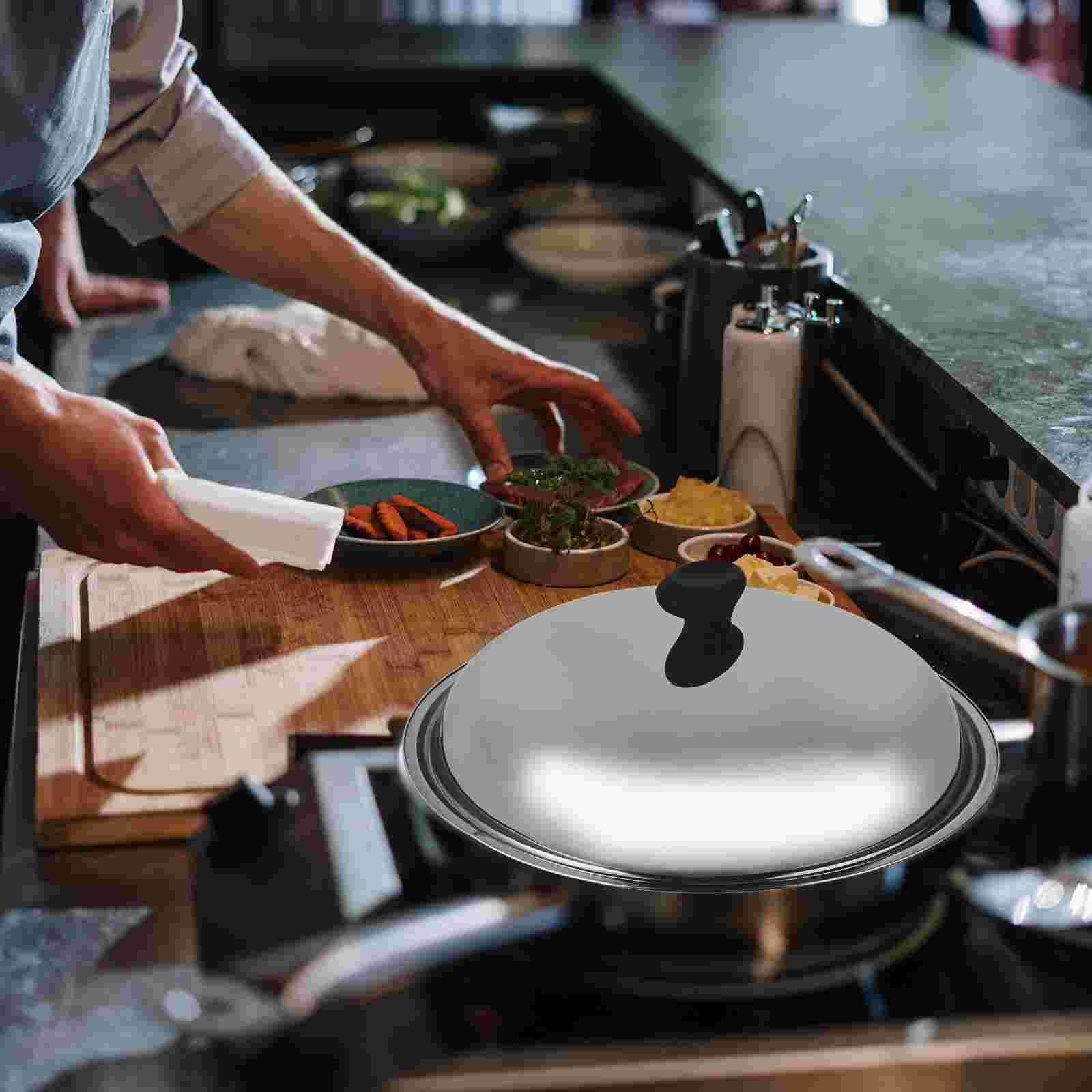 Home for Pot Lid Pot Protector Multifunction Stainless Steel Cooking Pot Lid 1pc