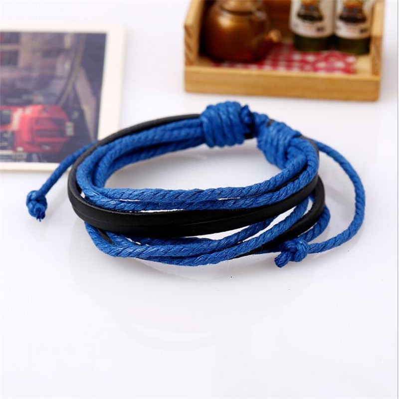 Boheme håndvævet læder armbånd retro mænd og kvinder vilde flerlags armbånd punk stil personlighed armbånd navn armbånd