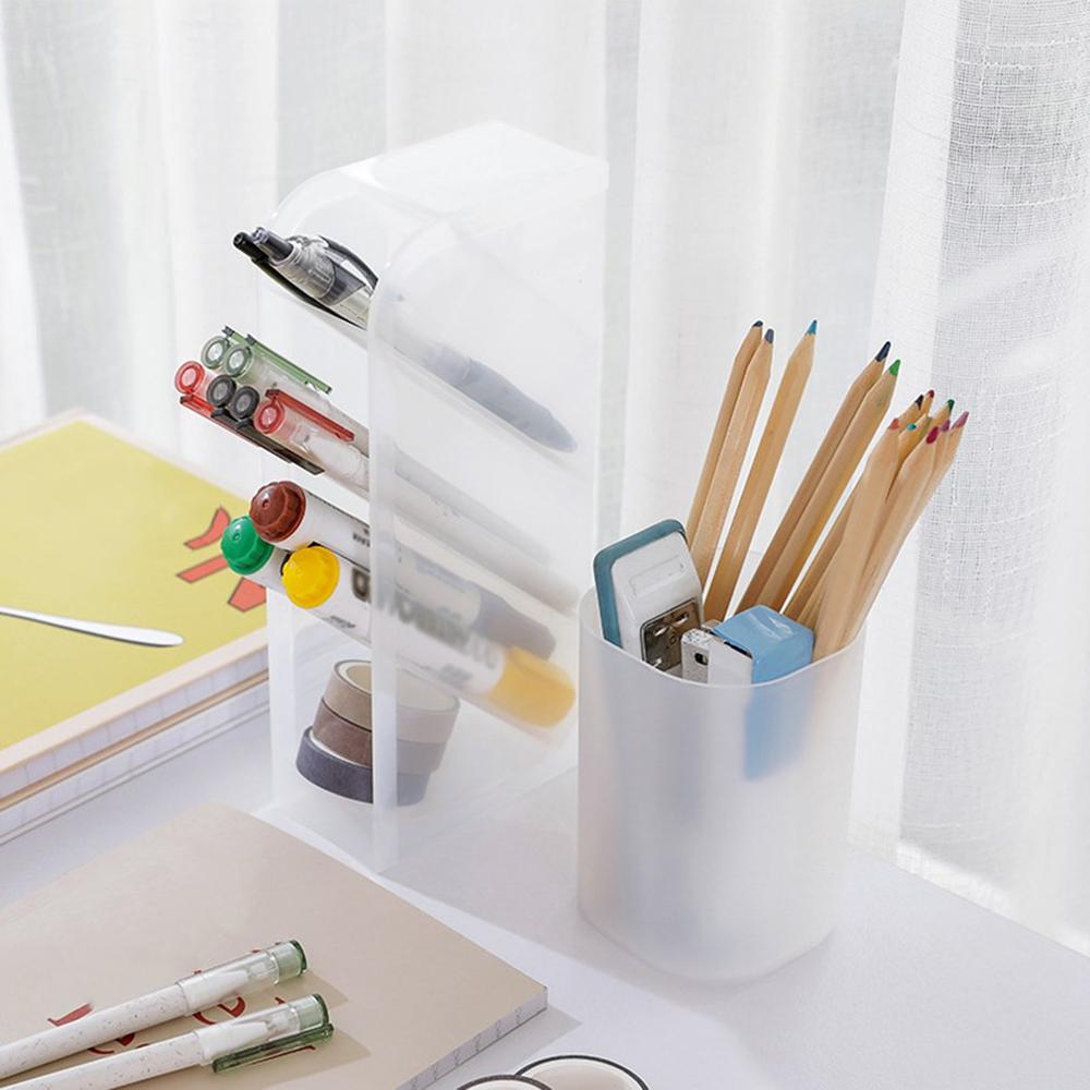 Desk Stationery Box Drawer Pen Holder office supplies Desktop Organizer Inclined Pen Holder Makeup Tool Stationery Organizer