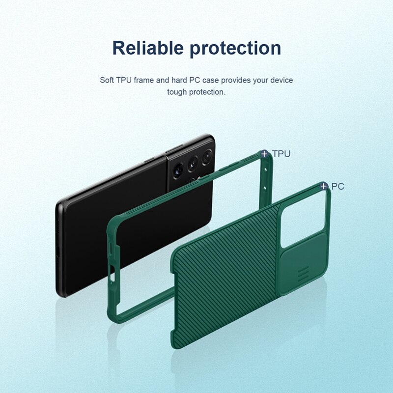 Nillkin Voor Samsung Galaxy S21 Telefoon Case Shockproof Slide Camera