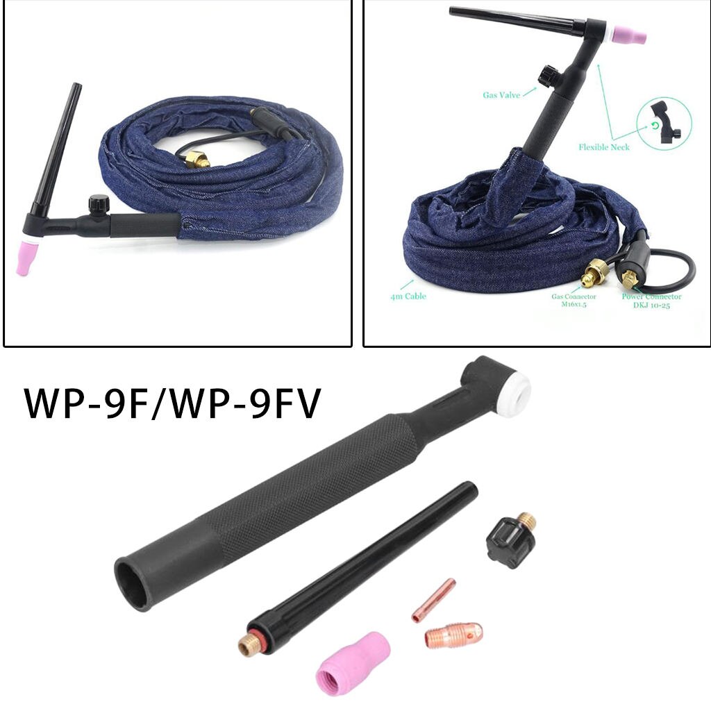 WP-9 Series Small Argon Arc TIG Welding Torch Head Body Kit, Air-Cooled, Widely Application