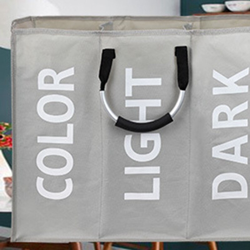 Tre gittervask arrangør beskidt tøj legetøj bh vasketaske tre divider sammenfoldelig praktisk opbevaringspose