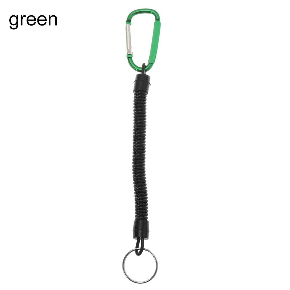 Uitschuifbare Beveiliging Sleutelhanger Houder Veiligheid Coil Karabijnhaak Touw Vissen Gereedschap Tangen Touwen Riemclip Haak Voor Camping Varen: green