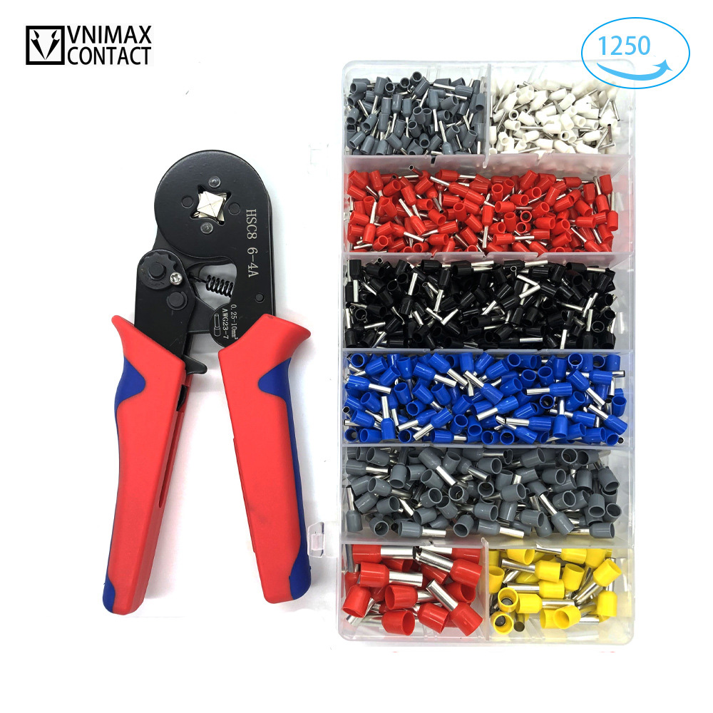 Kit de pinces à sertir, 1250 pièces/boîte, outils électriques multifonctionnels: Bleu clair