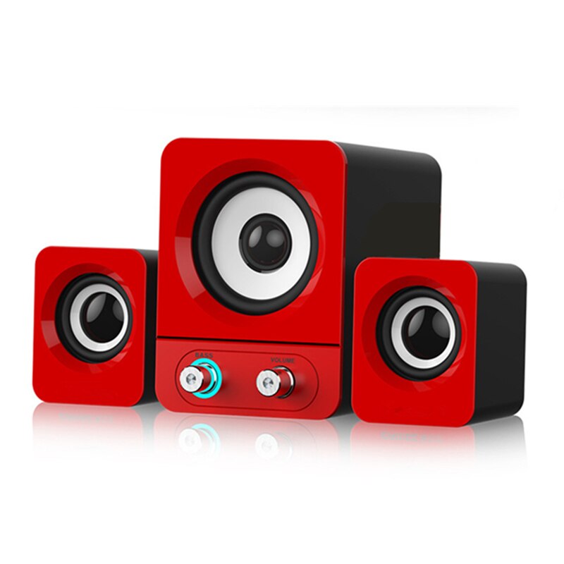 Notebook Desktop Computer Speaker Usb Audio Multimedia Home Computer Speaker Actieve Multimedia Stereo Subwoofer: Rood