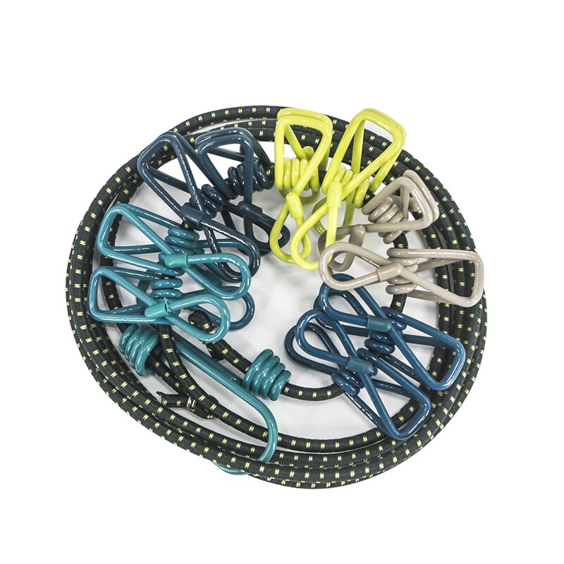 180Cm Droogrek Voor Kleding Doek Hangers Draagbare Reizen Waslijn Multifunctionele Lijn Met 12 Clips Staal Kleding Lijn Pinnen: Type7
