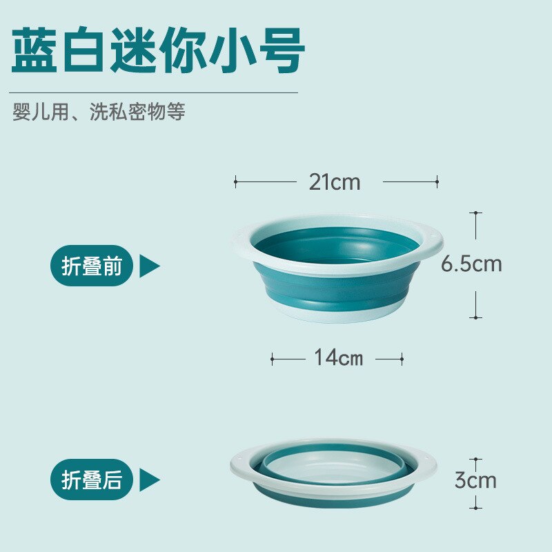 Silikon Klapp Waschbecken Rahmen kinder Waschbecken Cartoon Einziehbare Zu Hause Student Schlafsaal Baby Wasser Becken Waschbecken: blue mini