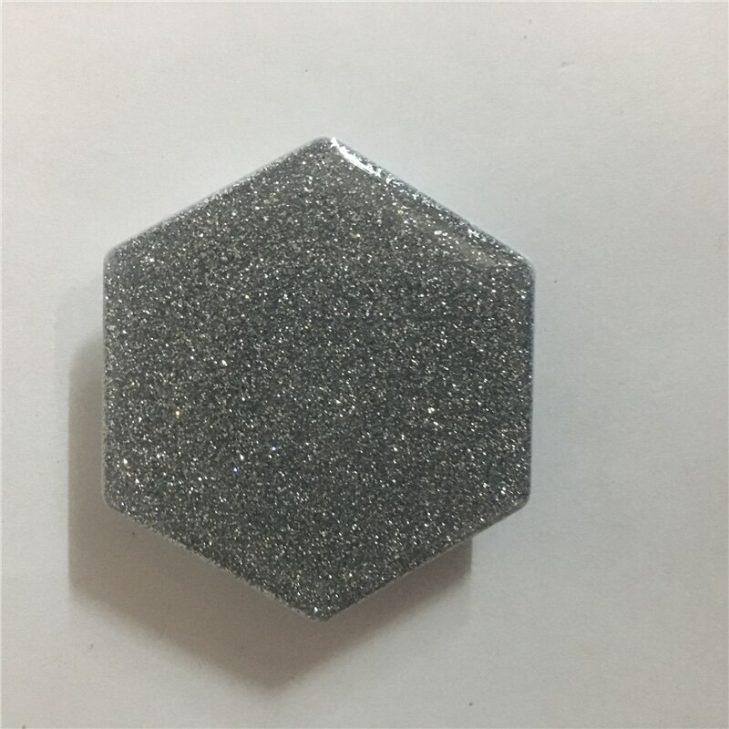 1piece Hexagon Glitter epoxy glue material mobile phone folding stretch air bag bracket finger ring Phone Holder Balloon support: Silver