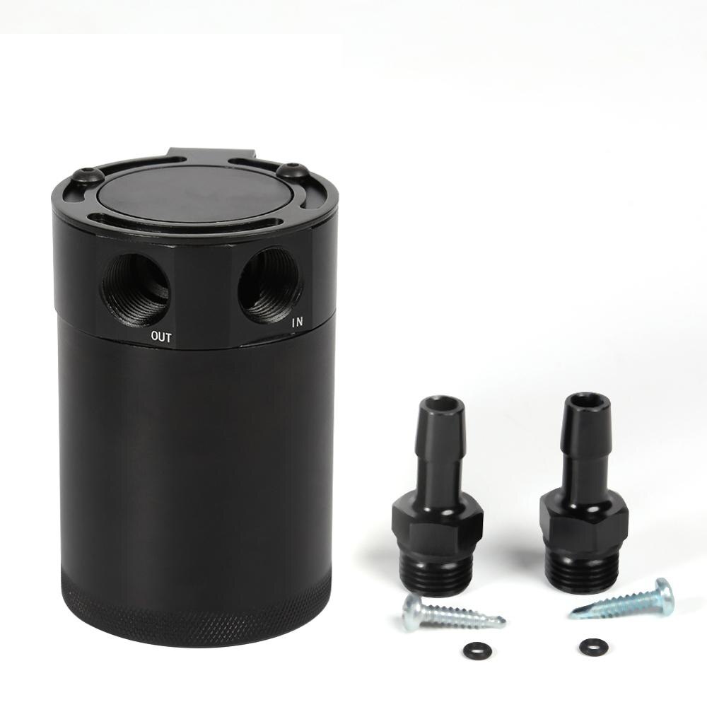 2 Port Baffled Oil Catch Tank Reservoir Universal Billet Oil Catch Can Auto Baffled Air-Oil Separator