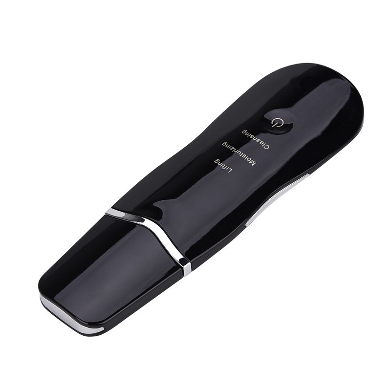 Ultrasons Ion visage nettoyage peau épurateur visage nettoyant peau Peeling points noirs enlèvement pores nettoyant visage peau blanchissant ascenseur: Black