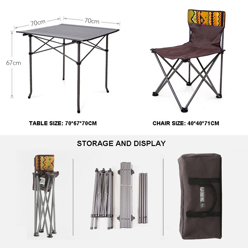 2 Person Folding Tables And Chairs Set 2 Seat 1 Table Camping Tools Outdoor Picnic Table Fishing Chair Camping furniture