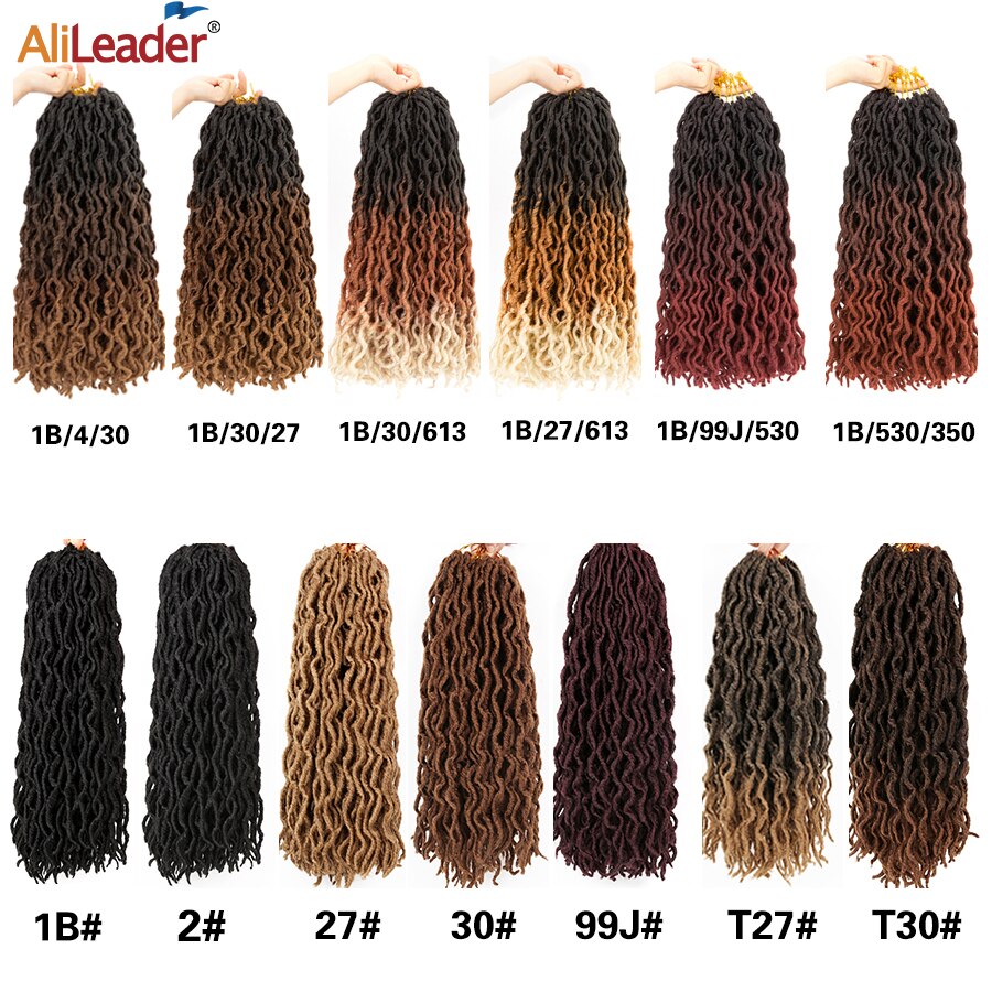 AliLeader 7colors Synthetic Crochet Braids Curly 12/ 18inch Nu Locs Crochet Extensions 20strand Goddess Faux Locs Crochet Hair