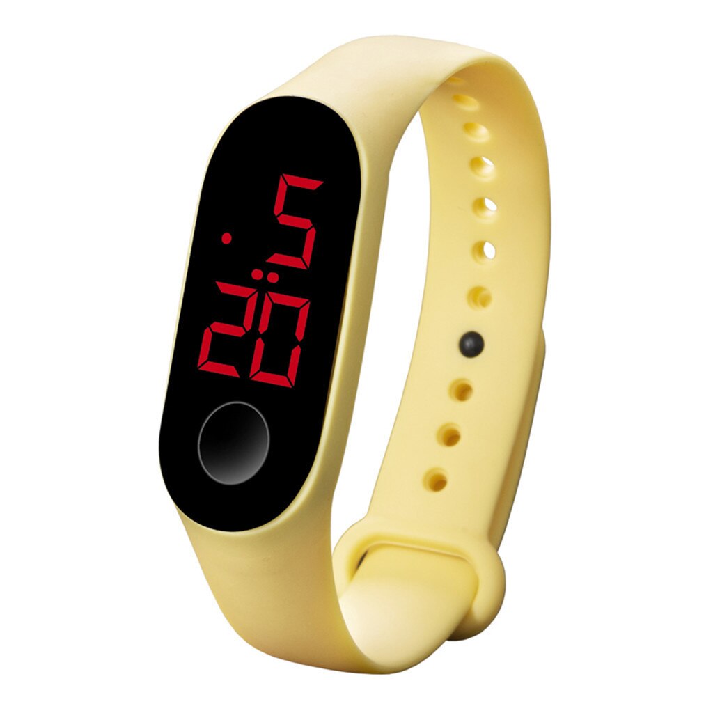 Reloj digital para mujer, reloj electrónico para mujer, con anillo colgante, LED, deportivo, inteligente: YELLOW