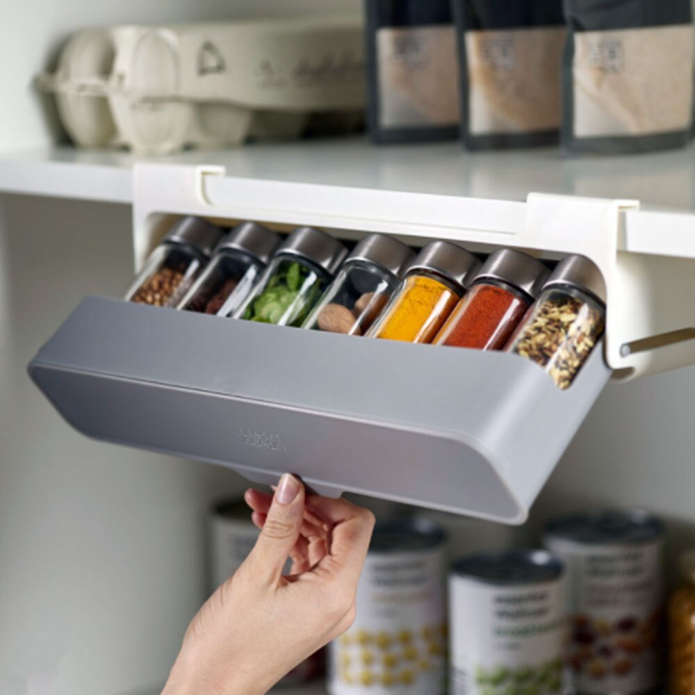 Kruidenrek Lade Insert Keuken Kruiden Fles Trek Lade Opknoping Onder Bureau Kruiderij Jar Opslag Bespaar Ruimte Organizer