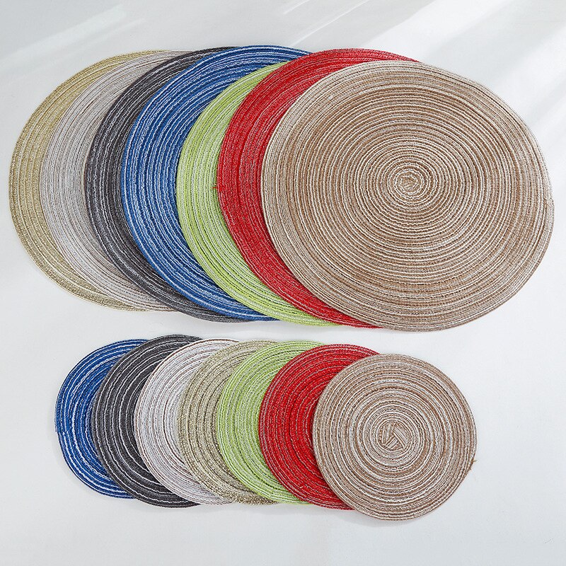 Rundbord ramie individule pad solid placemats linne halkfri matta underlägg kök tillbehör coasterhome dekoration