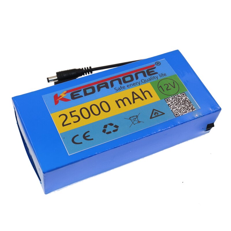 12v 25000mAh lithium-ion Rechargeable battery High Capacity 12.6v 25Ah AC Power Charger With charging indicator + charger