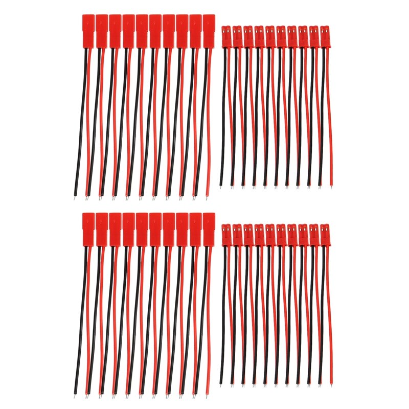 20 paar 2 -polige jst-steckerbuchsenverbinder m auf  f 110mm kabeladern rot schwarz