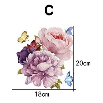 Klassisk blomst badeværelse toilet mærkat boligindretning garderobe køkkenskab blomst mærkat toilet stue vægklistermærke: C