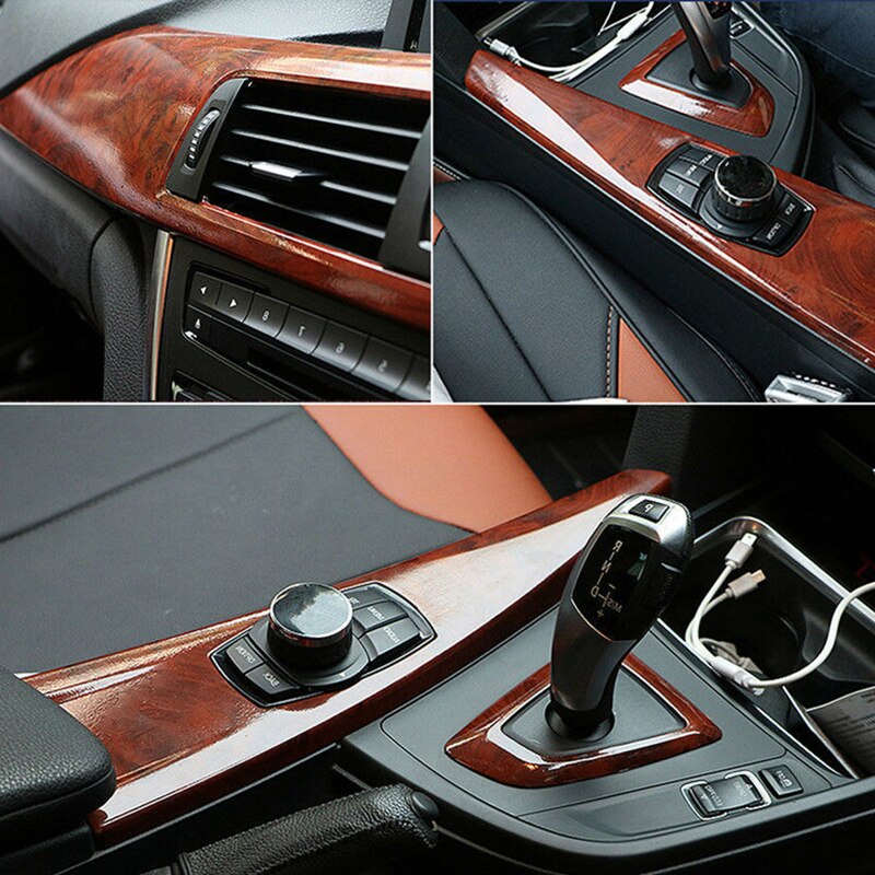 High Glossy Wood Grain Vinyl Sticker Decal Car Internal Self Adhesive DIY Film