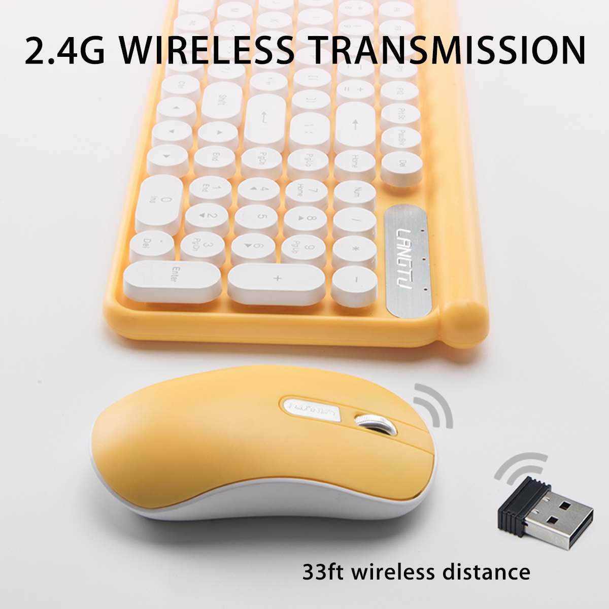 2.4G Wireless Silent Mini Gaming Set Mouse Keyboard Combo Round Button Magic Keyboard Mouse Kit For HP Laptop PC Gamer Computer