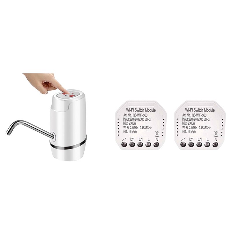 1 Set USB Charge Electric Water Dispenser & 2 Pcs Wifi Smart Switch App Control WiFi Switch: Default Title