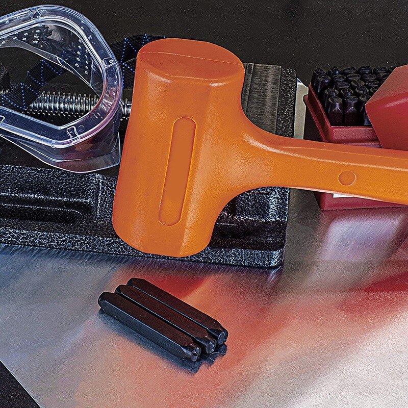 2LB Orange Dead Blow Hammer Soft Rubber Unicast Non-Marring Mallet