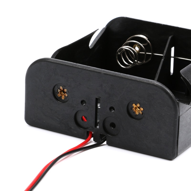 1 peça caixa de suporte de bateria com chumbo de fio sem tampa para 2 baterias tamanho D 3V