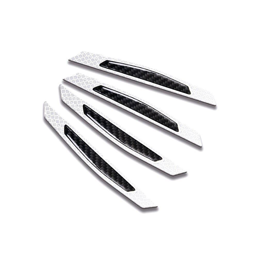 AQTQAQ 4Pcs/Set Car Door Edge Guards Anti-Collision Sticker Edge Bar Crash-Proof Anti-Scratch Car Protector: White