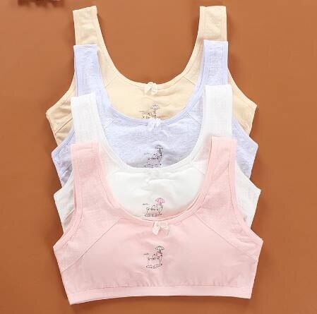 4pc/lot arrived Wrap bust cotton candy Vest young Girls students teenagers Underwear children: Auburn