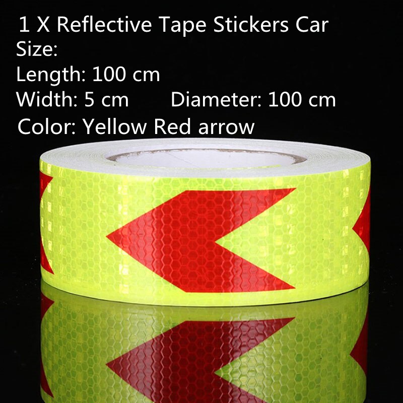 1Pcs/4Pcs Reflective Safety Warning Strip Tape Car Door Bumper Reflector Stickers Decal: F