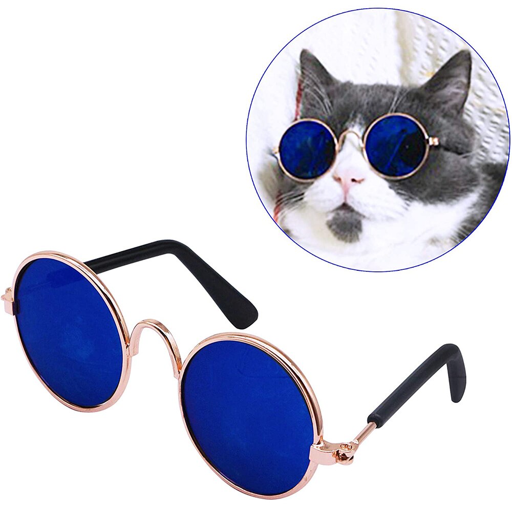 Fashion Cat Glasses simpatici occhiali da sole rotondi per animali domestici per cani e gatti cucciolo occhiali di protezione UV animali domestici bellezza puntelli per foto forniture per animali domestici