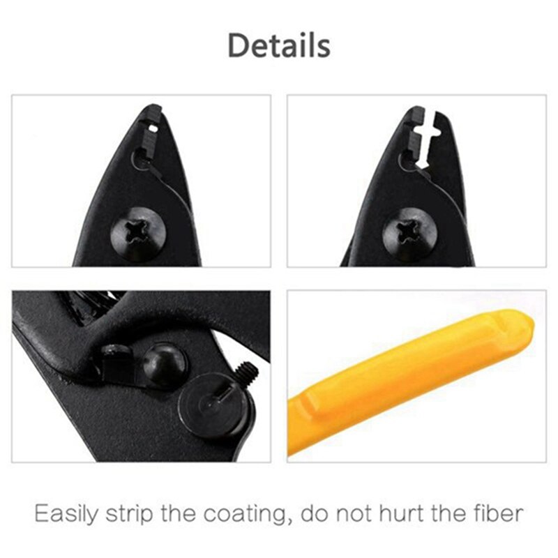 Fiber Optic Tool 7 in 1 FTTH Splice Fiber Optic Tool Kits Fibre Stripper + Fiber Cleaver and Tools Bag Kit