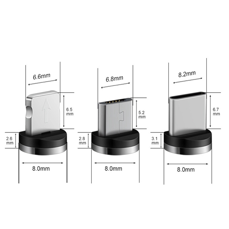Ministekker Magnetische kabelstekker is geschikt voor USB/Typc C/Iphone-kabel Jack Adapter Android Snel opladen USB-opladersnoerstekker