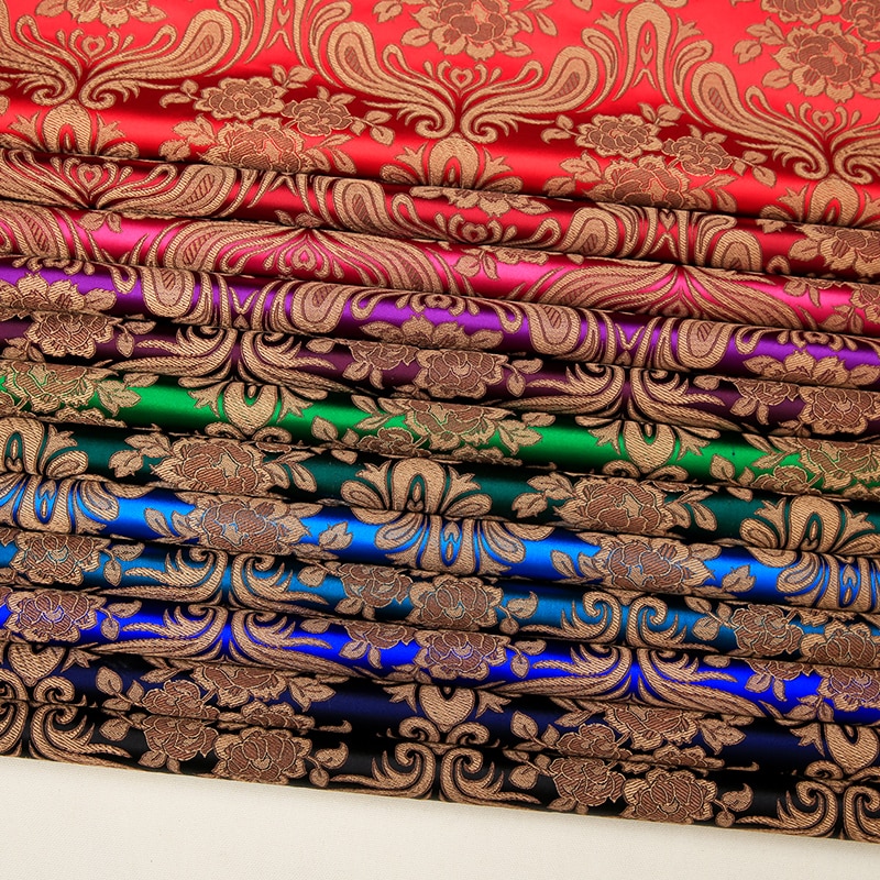 Sidentyg brokad jacquard klädsel för att sy cheongsam och kimono klänning av gör-det-själv-material