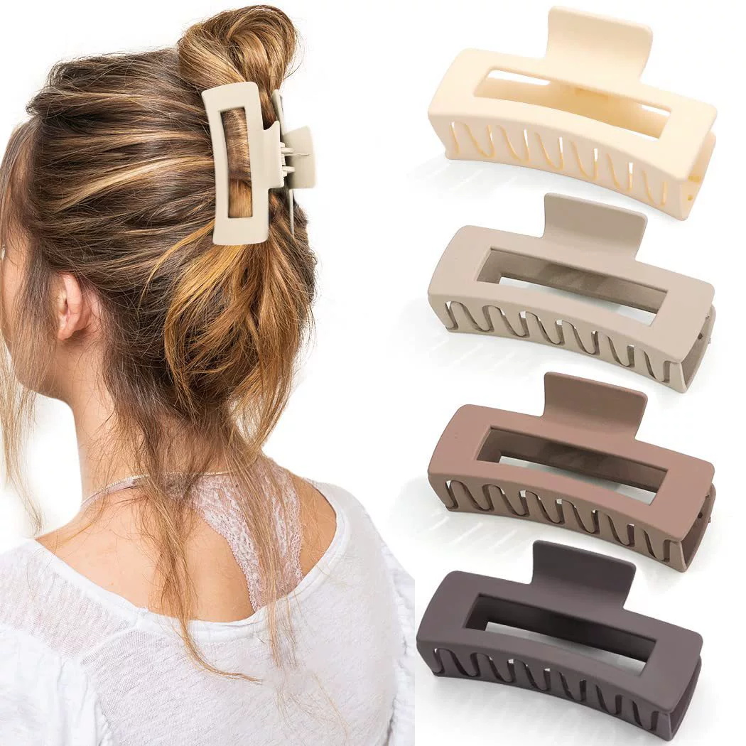 1 Uds. Pinzas en forma de garra para el pelo para mujeres y niñas, pinzas para el pelo de cangrejo antideslizantes, horquillas sólidas, accesorios para el cabello a la ,