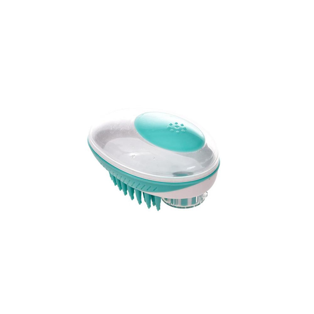 Cepillo para baño de perro, peine de silicona para mascotas, champú para SPA, cepillo de masaje, ducha, pelo, Grooming Cmob Dog, herramienta de limpieza, cepillos eliminación de pelo: green