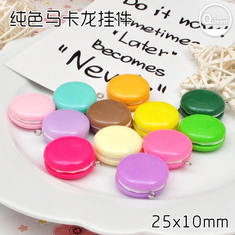 12pcs resin Macaroon food necklace charms very cute keychain pendant necklace pendant for DIY decoration