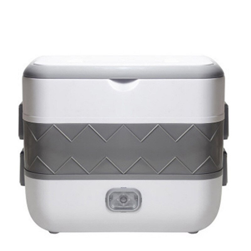 Portable Electric Lunch Box Single/double Layer Mini Food Heating Box Rice Bowl Heating Container Food Warmer Stainless Steel: Double layer / EU