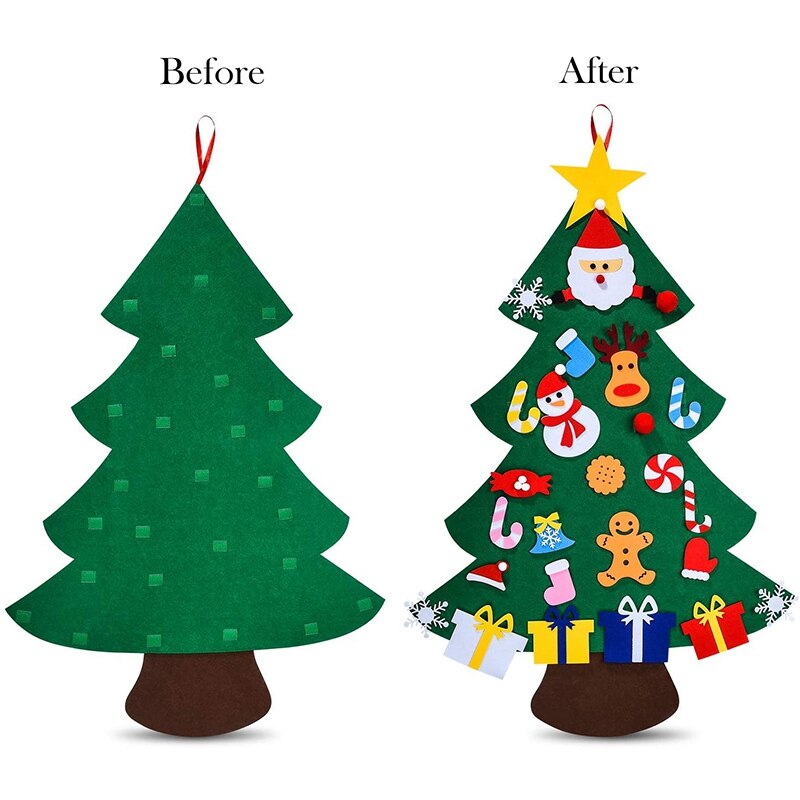 DIY Felt Christmas Tree for DIY Christmas Decorations, Wall Hanging Christmas Tree Home Decoration, for Children