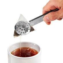 Roestvrij Theezakje Tang Thee Knijper Houder Kruid Grip Theelepel Squeeze Creatieve Zeef Metal Home Keuken Nuttig