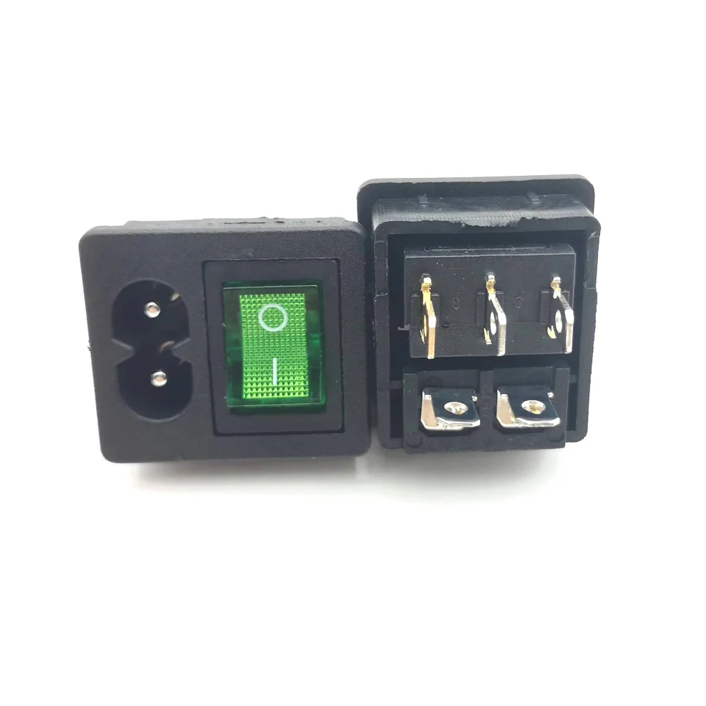 ﻿ Red Rocker Switch Fused Inlet Power Socket Fuse Switch Connector Plug Connectors Dielectric Intensity 250V 20A 500W AC: Blue